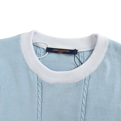 Louis Vuitton 26ss badge embroidered knitted short sleeves