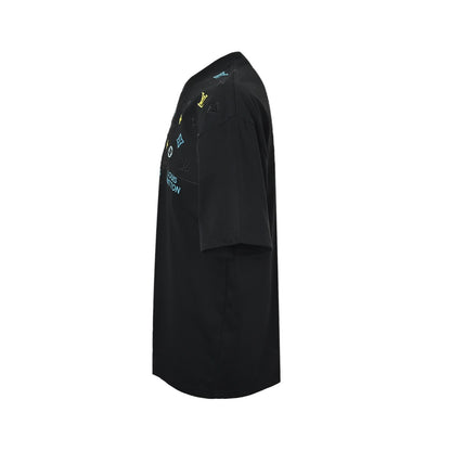 Louis Vuitton 26ss wave pattern color block presbyopia embroidered short sleeves