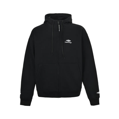Balenciaga/Balanciaga 3B letter velvet hooded jacket