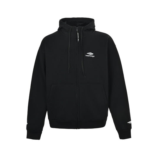 Balenciaga/Balanciaga 3B letter velvet hooded jacket