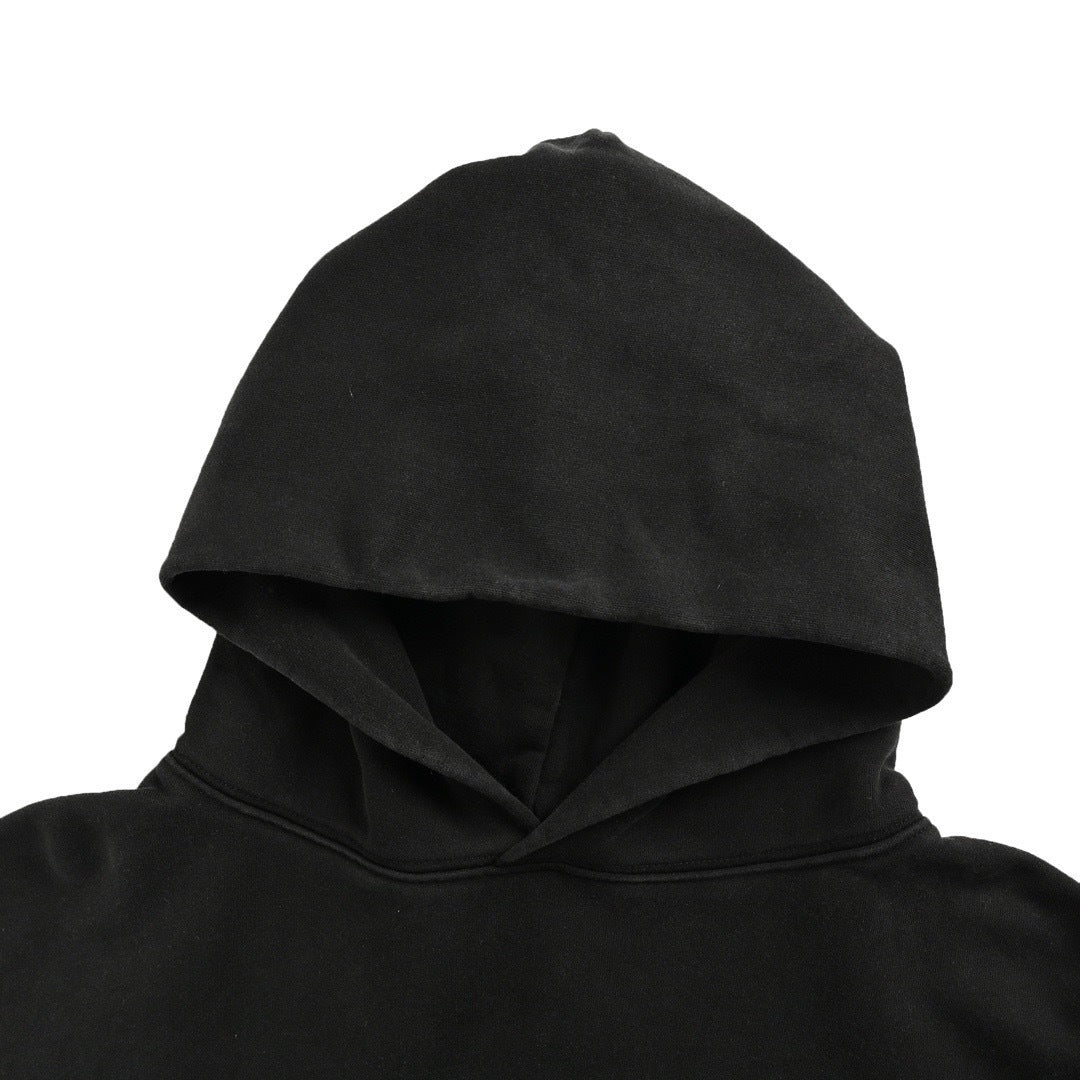 Balenciaga/Balanciaga Double B embroidered washed hooded sweatshirt