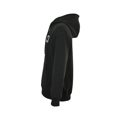 Gucci 25Fw letter embroidered hooded sweatshirt