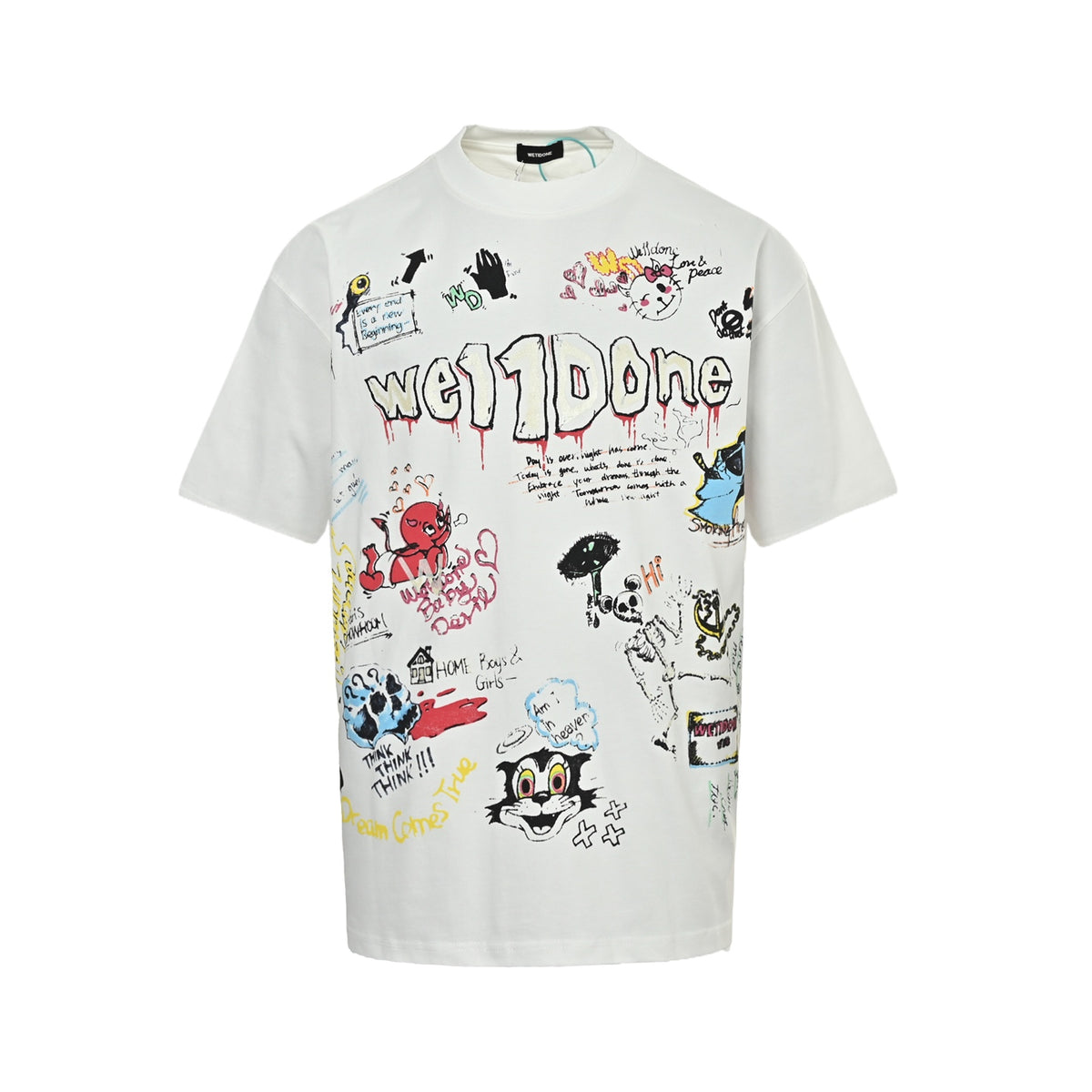 We11 Done colorful graffiti hand-painted printed short sleeves