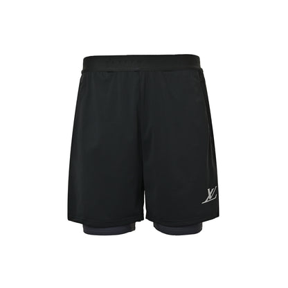 Louis Vuitton logo printed double shorts