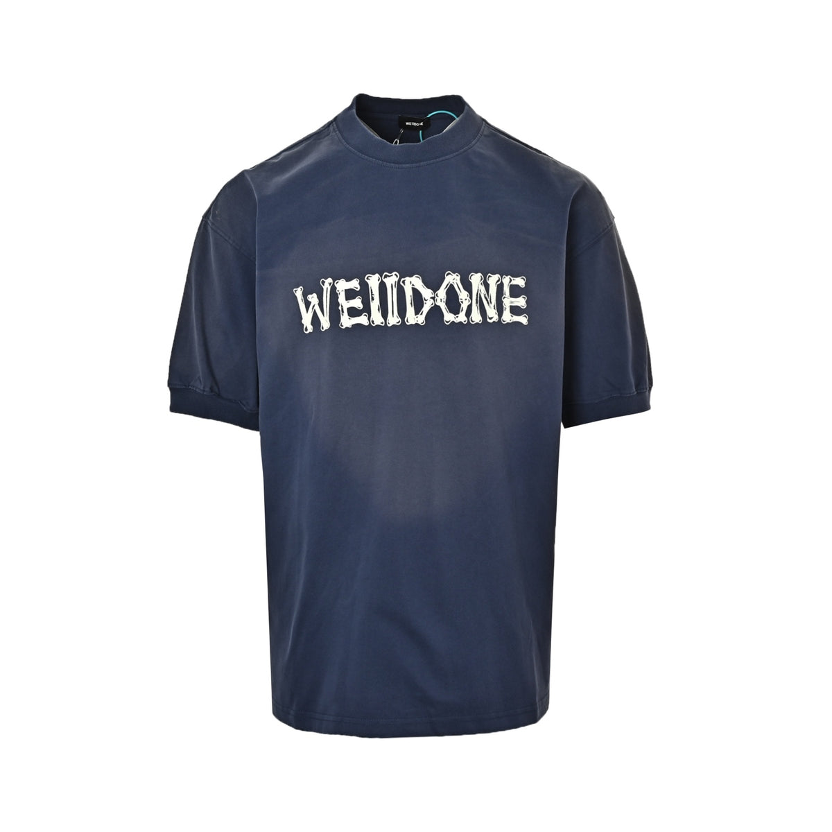 We11 Done gradient tie-dye skeleton LOGO letter printed round neck short sleeves