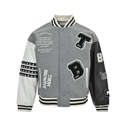 Thom Browne/Thom Brown multi-element embroidered four-bar baseball jacket jacket