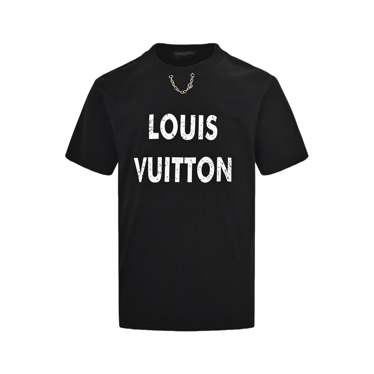 Louis Vuitton 25ss mottled letter print chain short sleeves