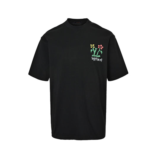 Louis Vuitton graffiti flower print short sleeves