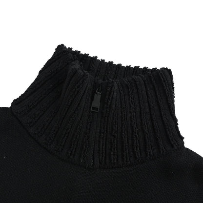 We11 Done square logo half-zip turtleneck sweater