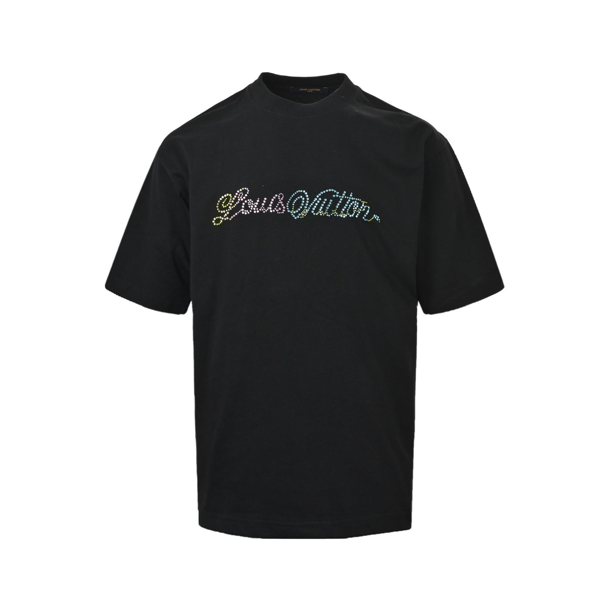 Louis Vuitton 26ss colored diamond letter logo embroidered short sleeves