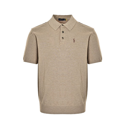 RalphLauren/Ralph Lauren pony logo embroidered knitted Polo short sleeves