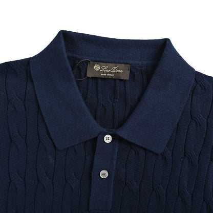 Loro Piana LP Cable Knit Polo Short Sleeve