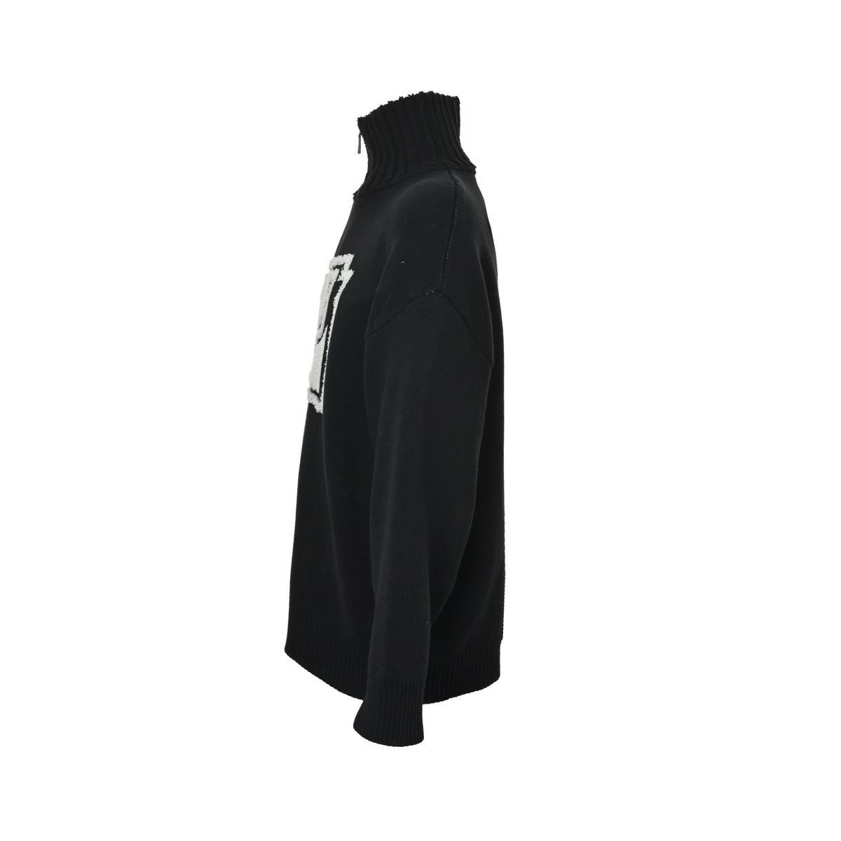 We11 Done square logo half-zip turtleneck sweater