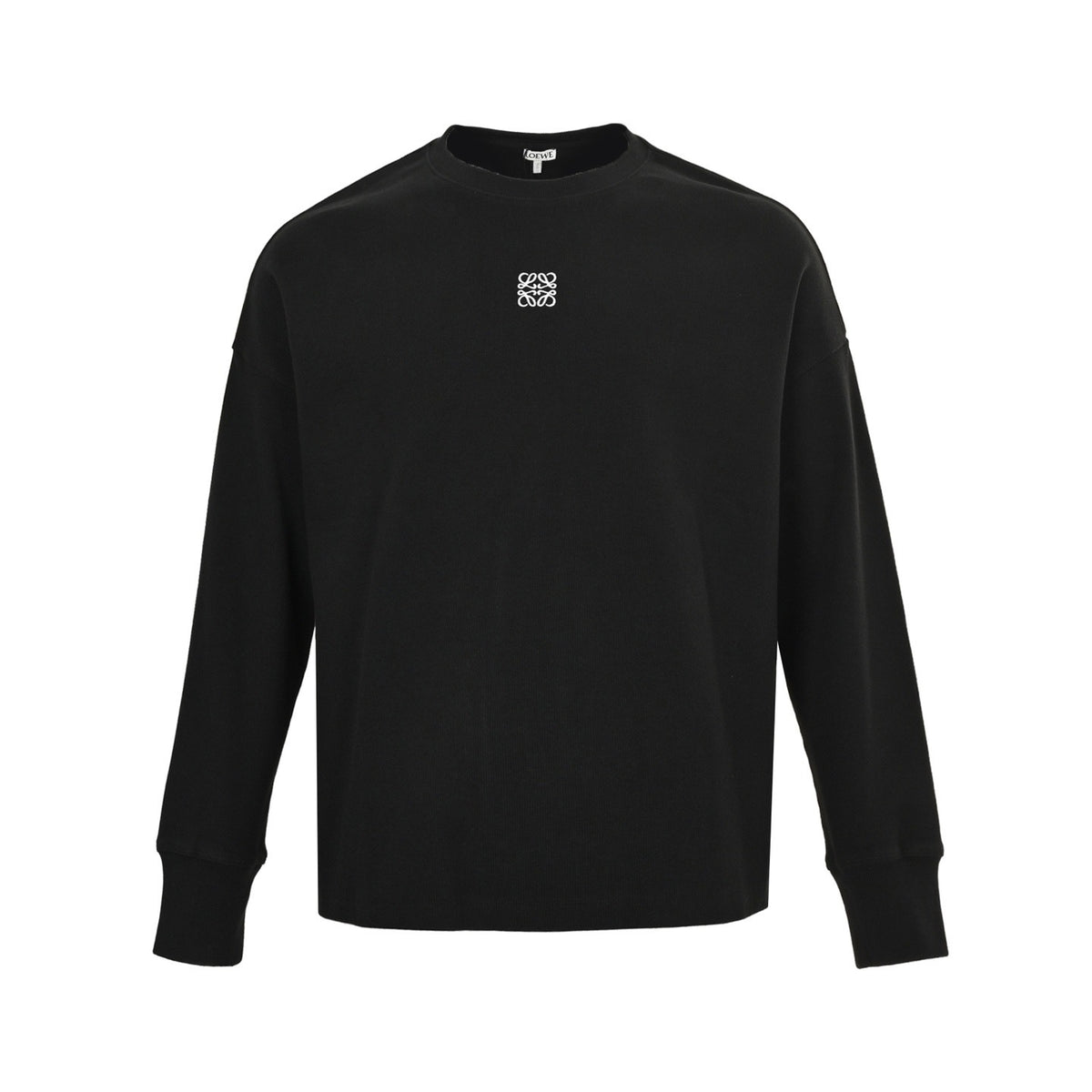 Loewe 25Fw logo embroidered waffle long-sleeved sweatshirt
