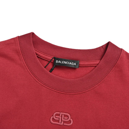 Balenciaga lock letter embroidered logo short sleeves