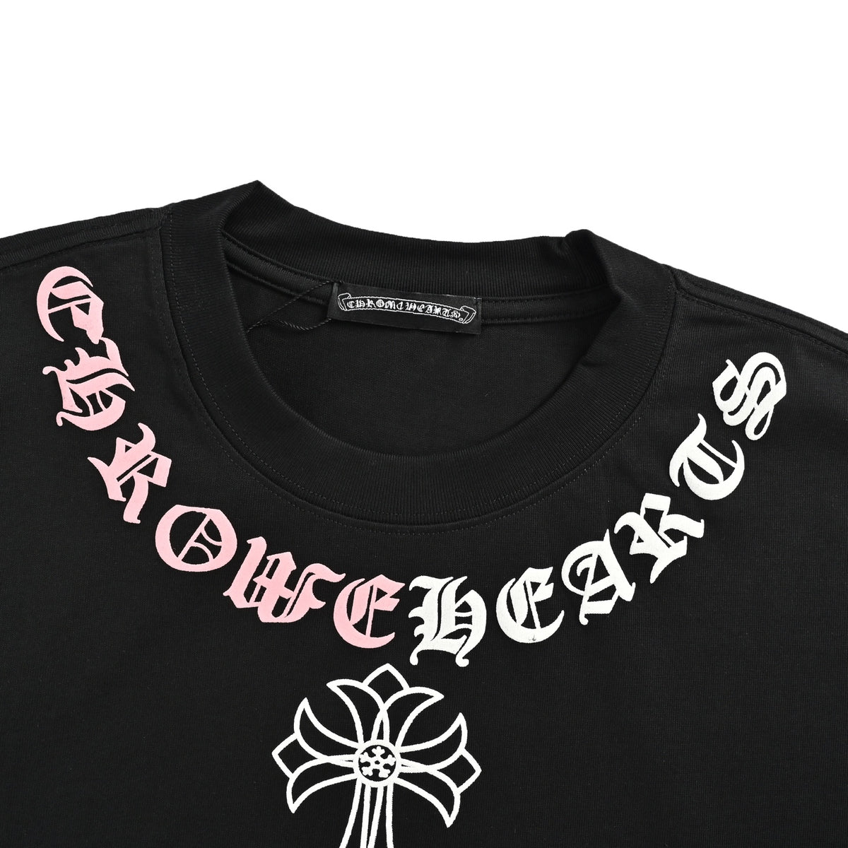 Chrome Hearts/Chrome Heart Color Block Gothic Cross Necklace Short Sleeve