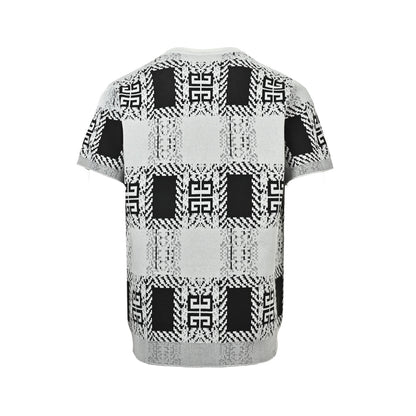 GIVENCHY all-over lattice jacquard knitted short sleeves