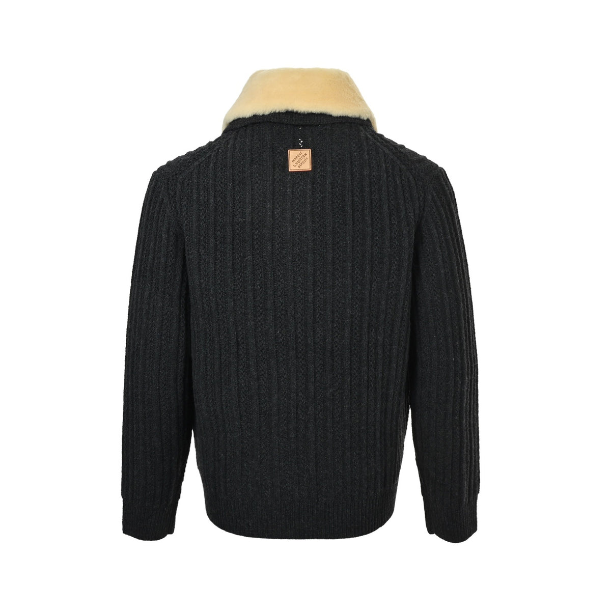 Louis Vuitton 25Fw cashmere fur collar zipper knitted jacket