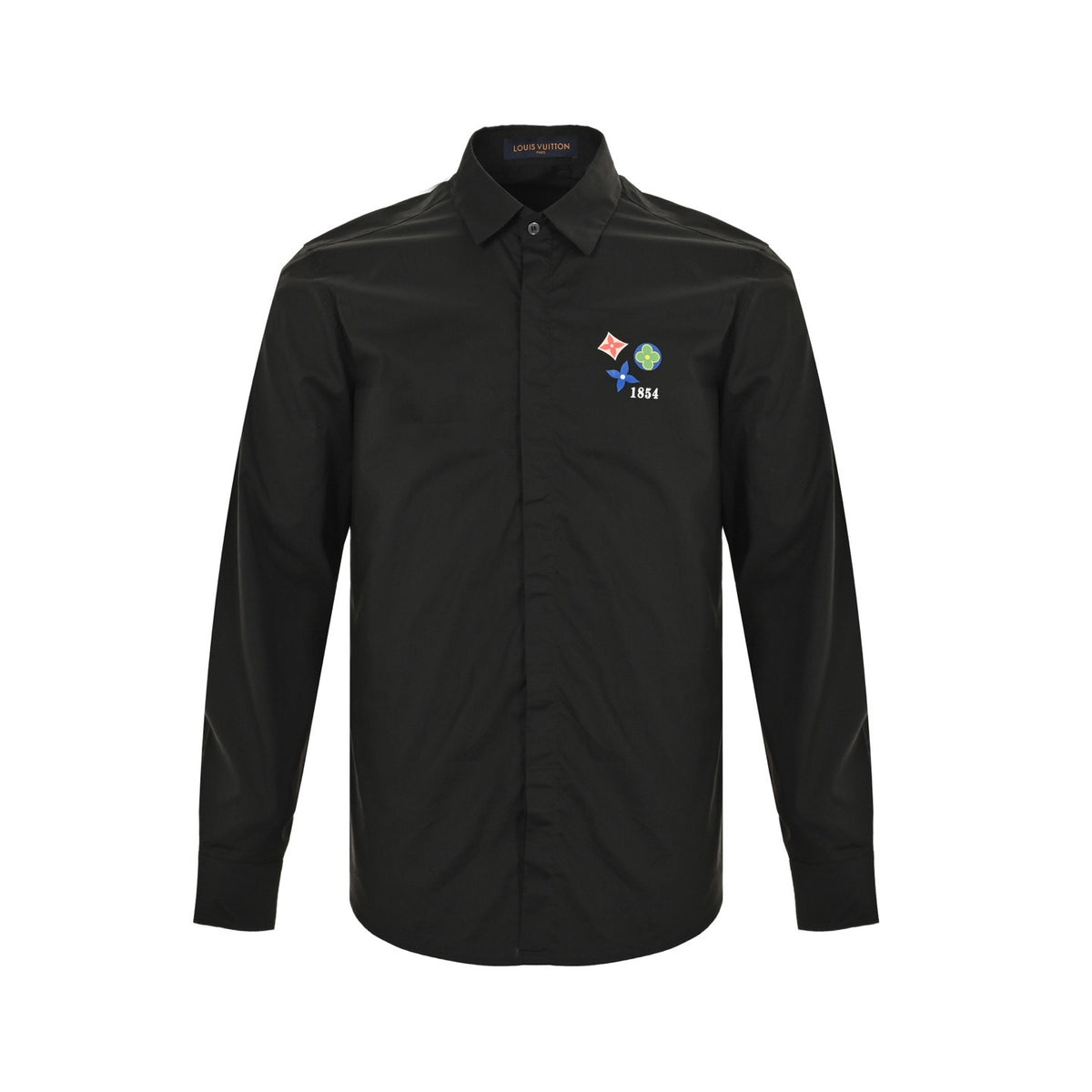 Louis Vuitton 25ss three-flower heat transfer printed long-sleeved shirt