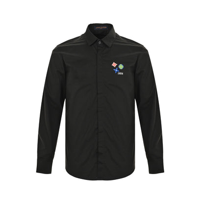 Louis Vuitton 25ss three-flower heat transfer printed long-sleeved shirt