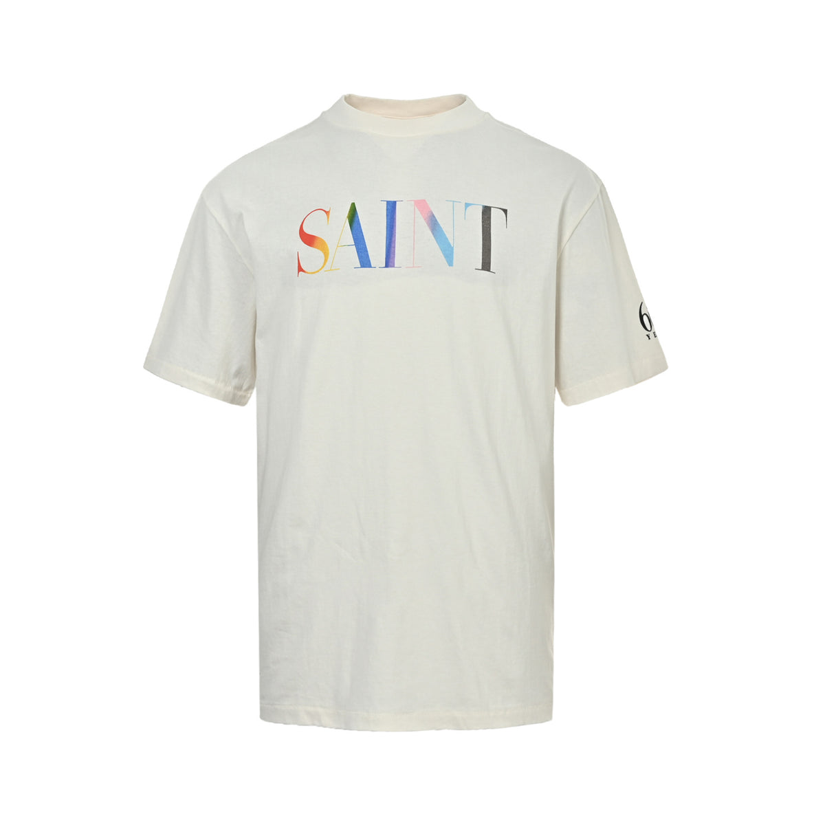 SAINT MICHAEL 24ss rainbow SAINT letter printed short sleeves