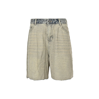 Balenciaga 24ss reverse-worn washed distressed denim shorts