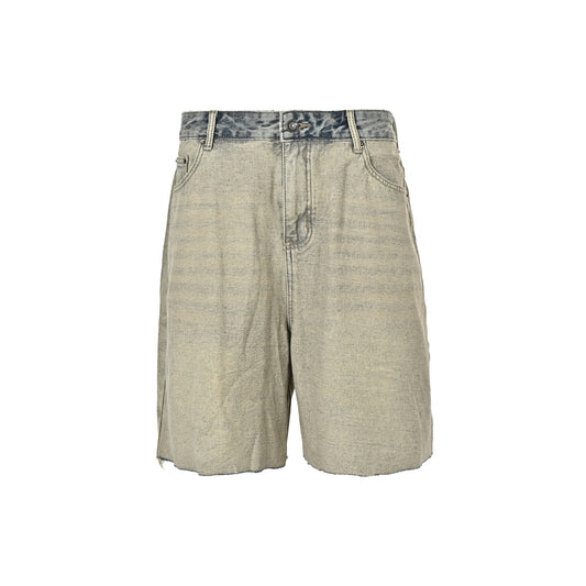 Balenciaga 24ss reverse-worn washed distressed denim shorts