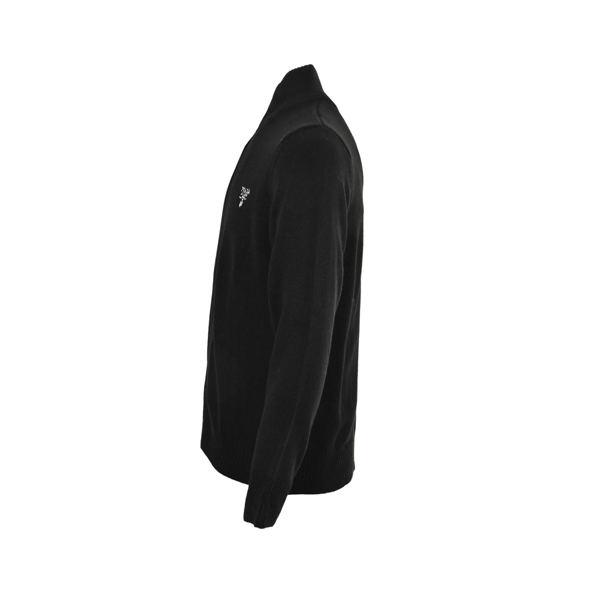 Prada embroidered logo zipper sweater cardigan