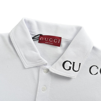 Gucci 25ss collar letter printed Polo short sleeves