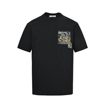 Loewe/Luo Yiwei fake pocket misplaced letter embroidery short sleeves