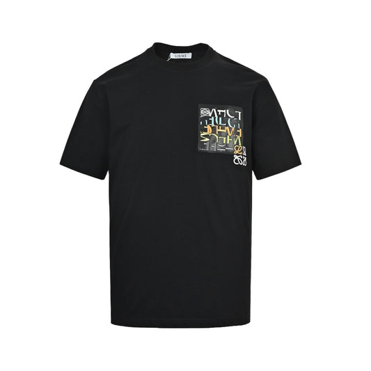 Loewe/Luo Yiwei fake pocket misplaced letter embroidery short sleeves
