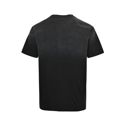 Prada hand-painted letters washed round neck short sleeves