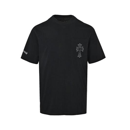 Chrome Hearts/Chrome Heart Sanskrit Cross Round Neck Short Sleeve