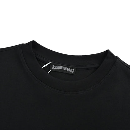 Chrome Hearts/Chrome Heart long-sleeved T-shirt with dark pattern cross on the chest and Sanskrit embroidery