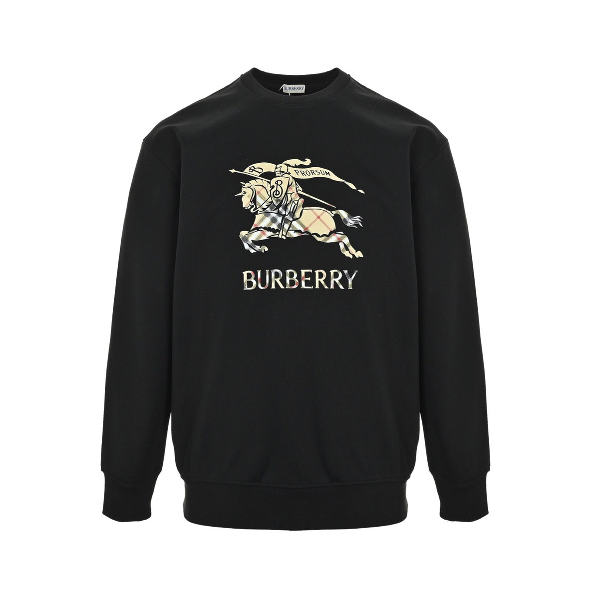 Burberry 25Fw plaid war horse print round neck sweatshirt