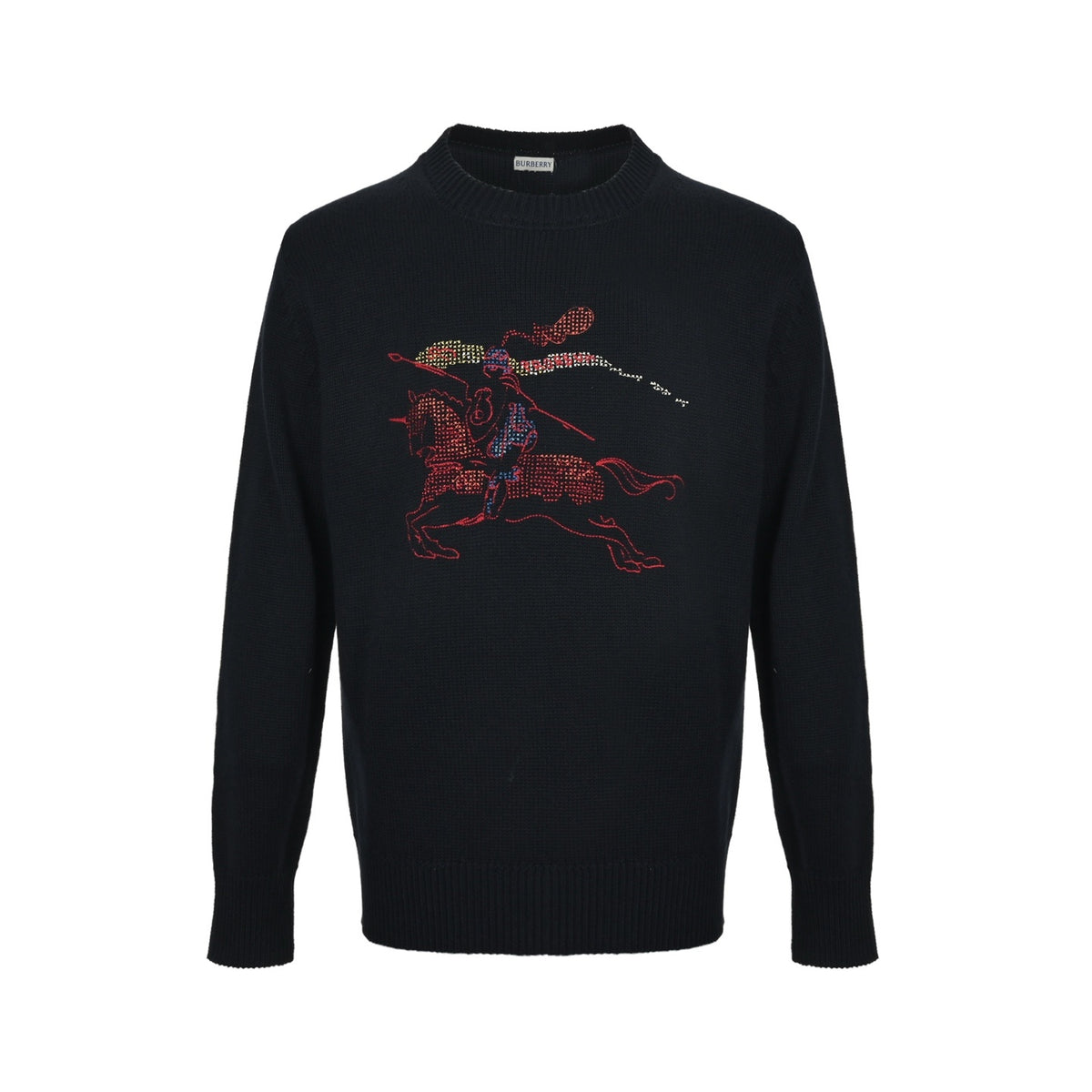 Burberry colorful war horse logo wool blend sweater
