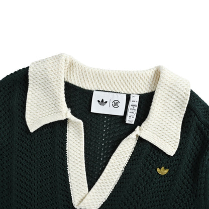 Adidas Clover hollow V-neck Polo short sleeves
