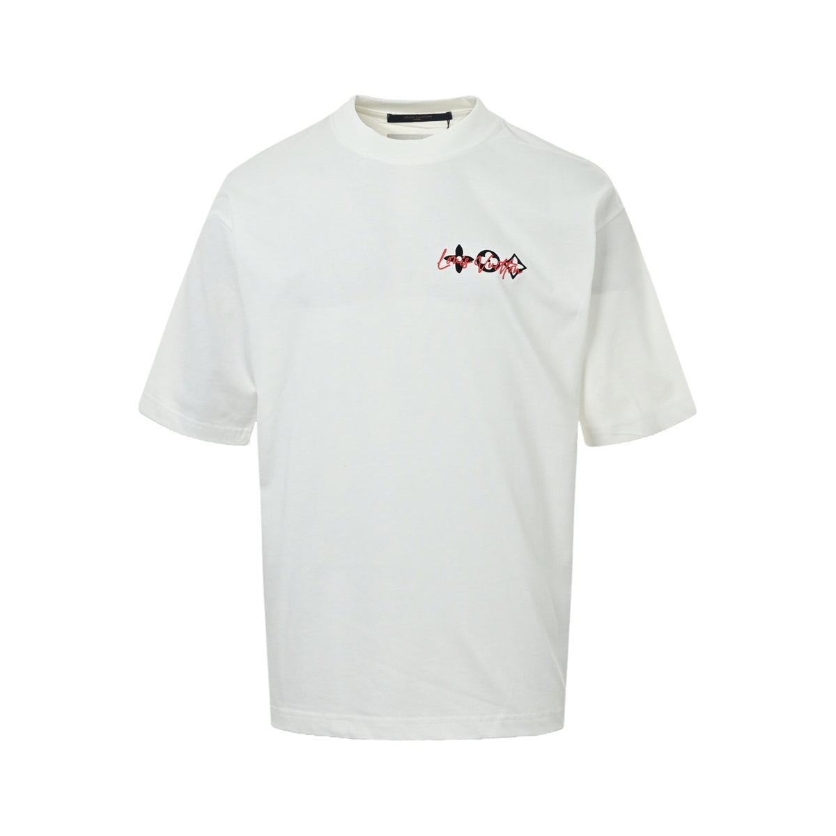 Louis Vuitton 26ss flocked laminated letter logo short sleeves