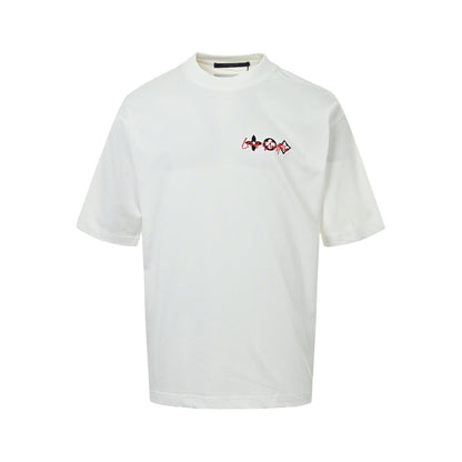 Louis Vuitton 26ss flocked laminated letter logo short sleeves
