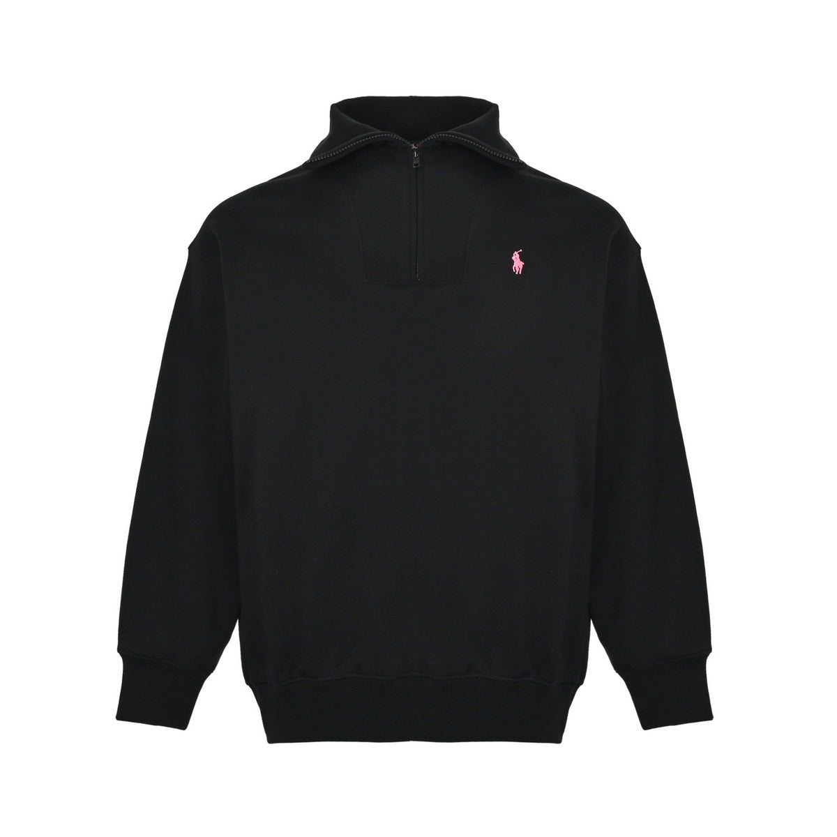 Ralph Lauren pink label embroidered half-zip sweatshirt