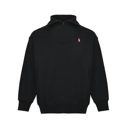 Ralph Lauren pink label embroidered half-zip sweatshirt