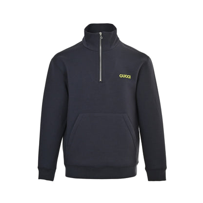 Gucci 25Fw embroidered logo space cotton suit half-zip sweatshirt