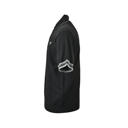Prada logo embroidered half-zip knitted Polo short sleeves