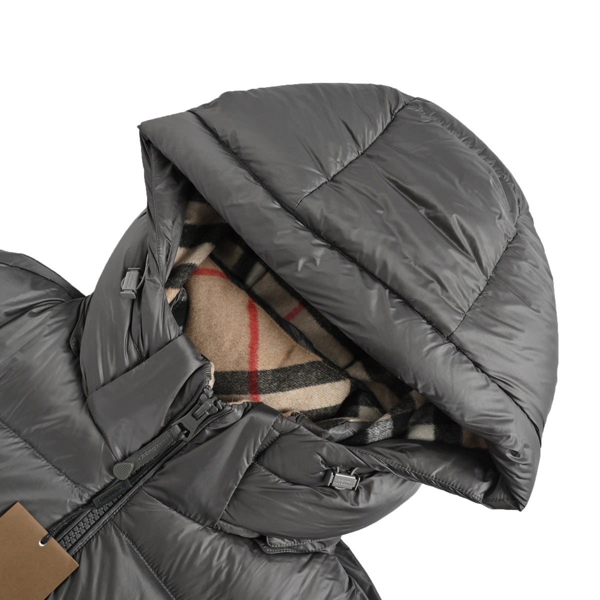 Burberry 25Fw new hat plaid hooded down jacket