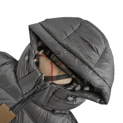 Burberry 25Fw new hat plaid hooded down jacket