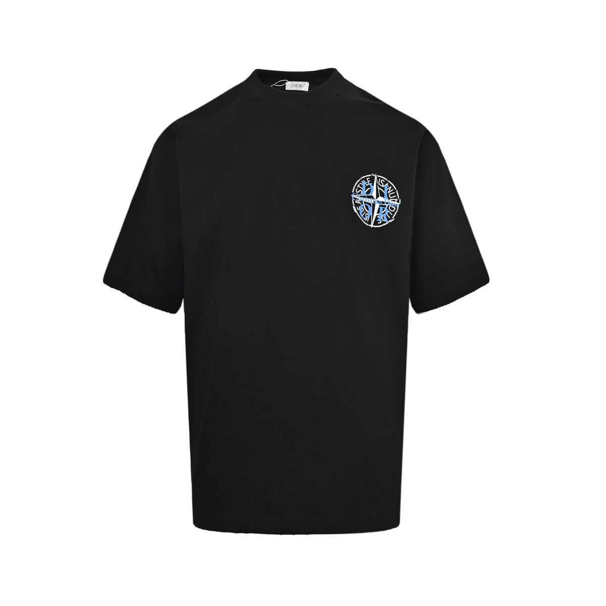 Dior Stone Island joint printed logo hole short sleeves