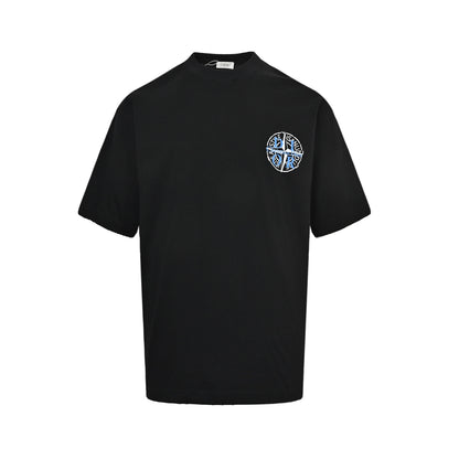 Dior Stone Island joint printed logo hole short sleeves