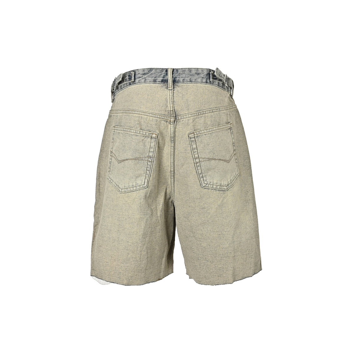 Balenciaga 24ss reverse-worn washed distressed denim shorts