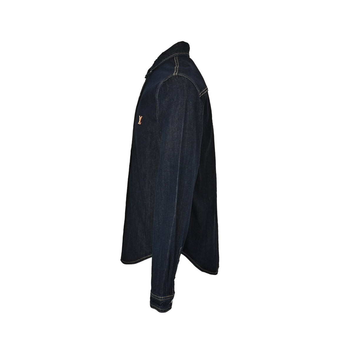 Louis Vuitton 26ss leather stamp logo denim shirt jacket