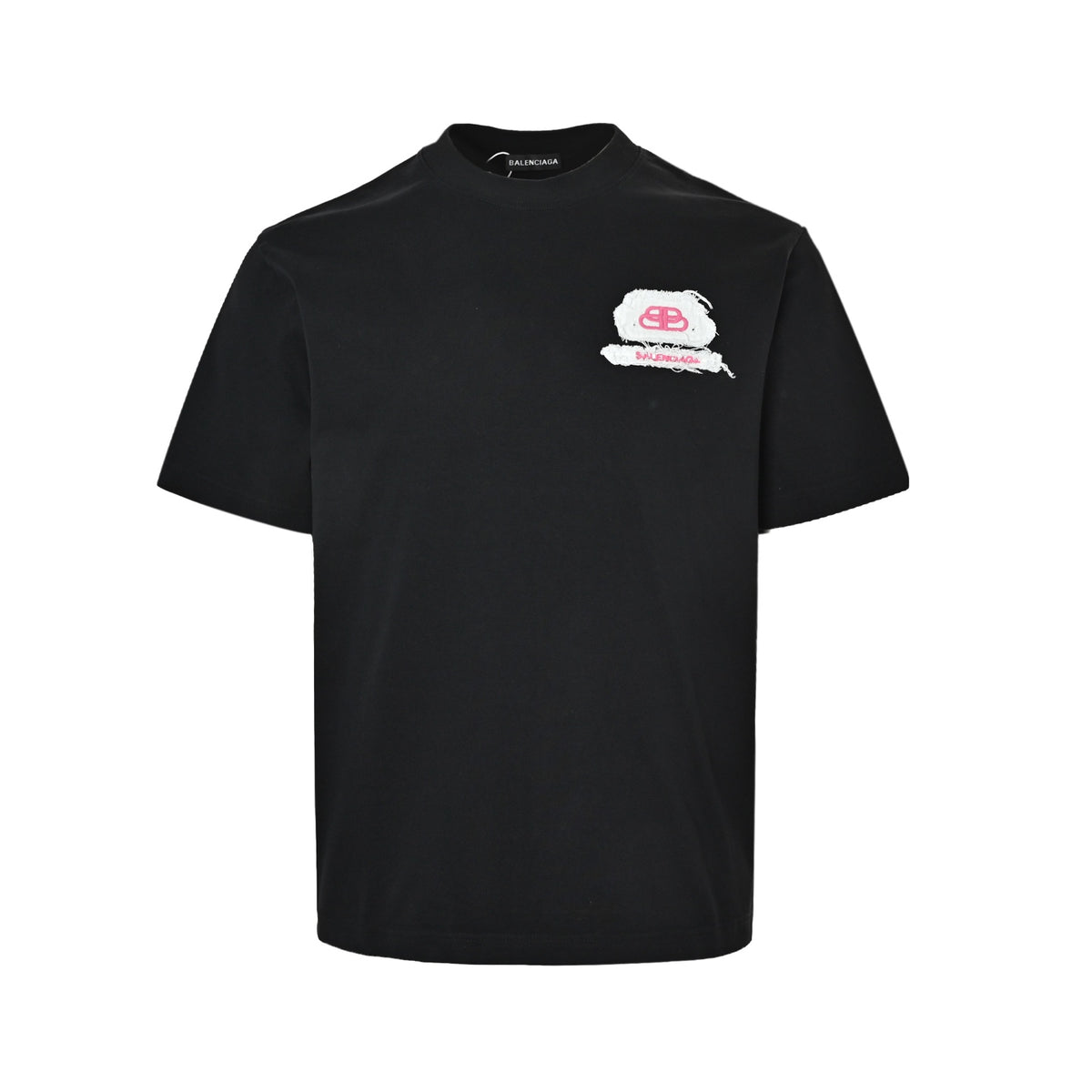 Balenciaga/Balanciaga Double B lock large patch embroidered round neck short sleeves